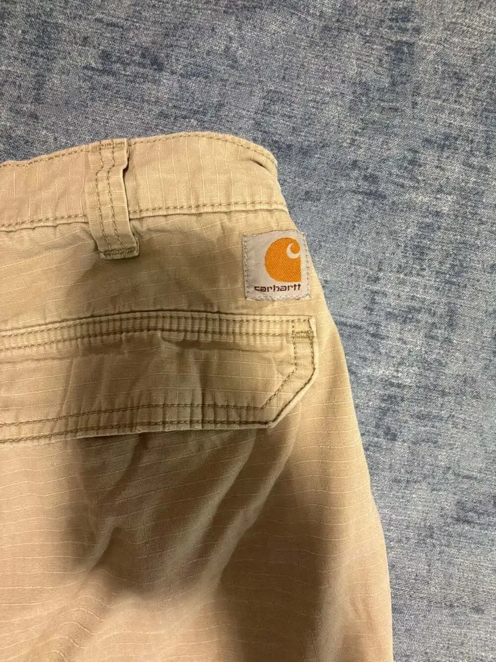 Carhartt Cargo Pants Size 33x30 Beige Relaxed Fit Ripstop Workwear